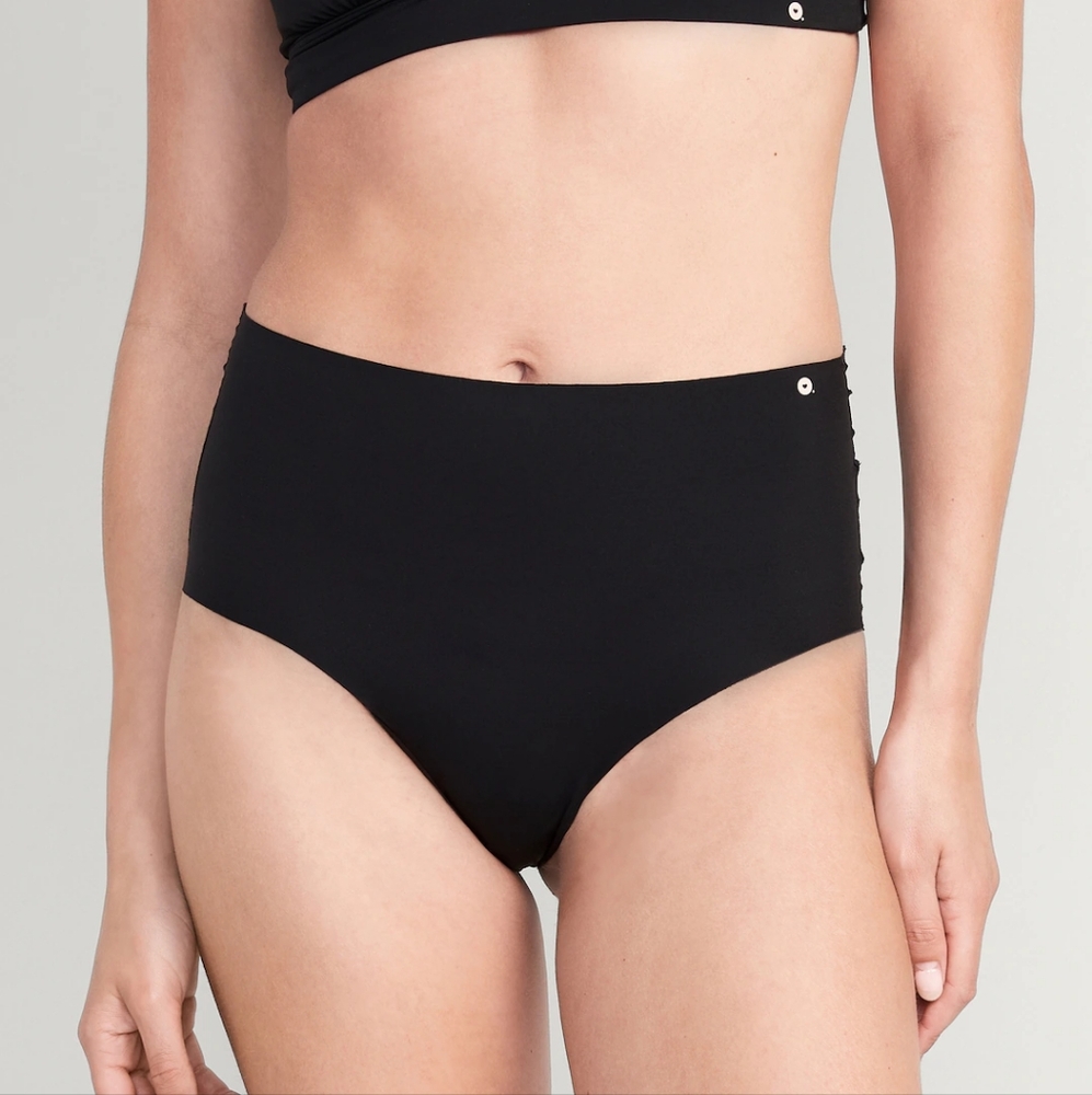 NWT Old Navy ONLY High-Waisted No-Show Brief Underwear Black Medium